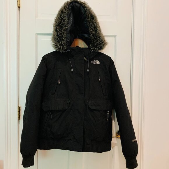 The North Face HyVent Down Puffer Winter Bomber Jacket Coat Faux